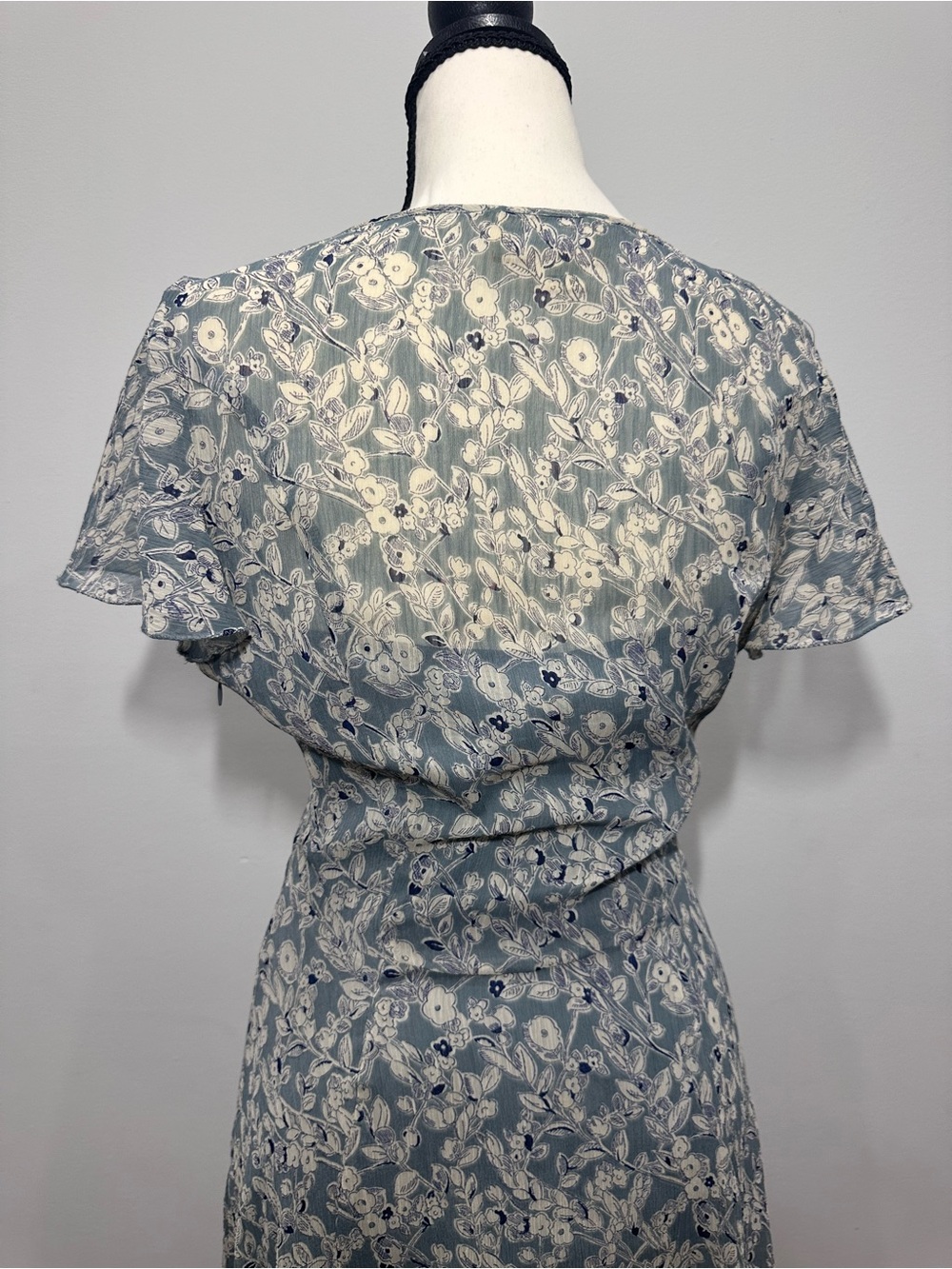 RALPH LAUREN DENIM & SUPPLY Floral Lace Blue Bias Cut Cottagecore Dress Size 8 - Picture 5 of 12